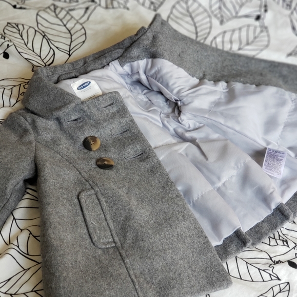 NWOT Old Navy grey infant pea coat - Picture 3 of 3